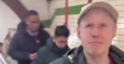 Moment Matt Lucas reacts as pro-Palestine protestor confronts him on Tube