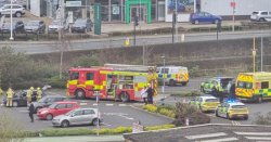 Huge 'explosion' outside Costa Coffee shop in Bradford as firefighters swarm scene