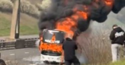 Coach on fire on M6 as Man City fans face travel chaos hours before Carabao Cup final